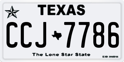 TX license plate CCJ7786