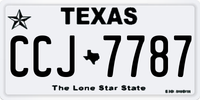 TX license plate CCJ7787