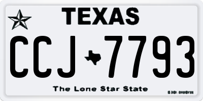 TX license plate CCJ7793