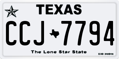 TX license plate CCJ7794