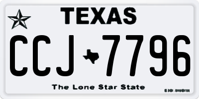 TX license plate CCJ7796