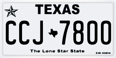 TX license plate CCJ7800