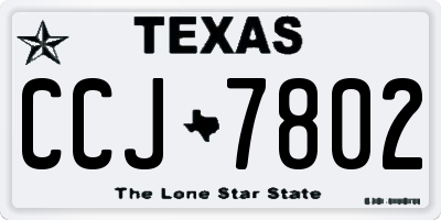 TX license plate CCJ7802