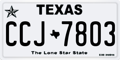 TX license plate CCJ7803