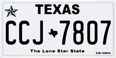 TX license plate CCJ7807