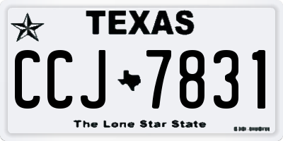 TX license plate CCJ7831