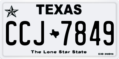 TX license plate CCJ7849