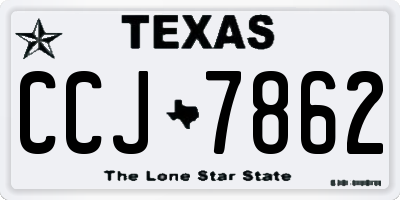 TX license plate CCJ7862