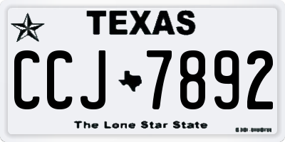 TX license plate CCJ7892