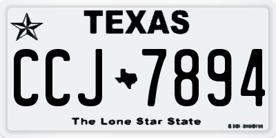 TX license plate CCJ7894
