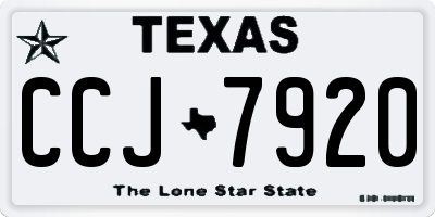 TX license plate CCJ7920