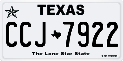 TX license plate CCJ7922