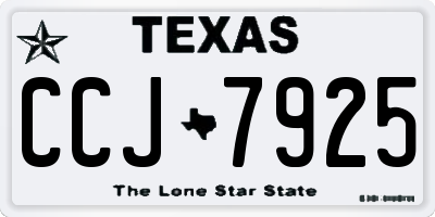 TX license plate CCJ7925