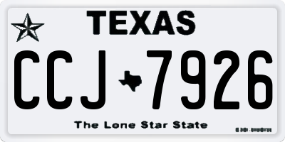 TX license plate CCJ7926