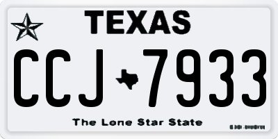 TX license plate CCJ7933