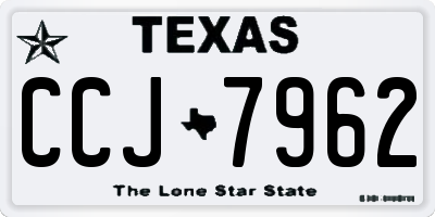 TX license plate CCJ7962