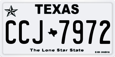 TX license plate CCJ7972