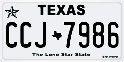 TX license plate CCJ7986