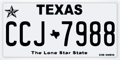 TX license plate CCJ7988
