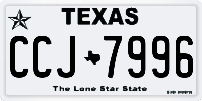 TX license plate CCJ7996