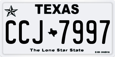 TX license plate CCJ7997