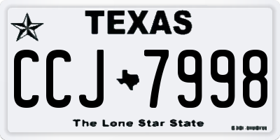 TX license plate CCJ7998
