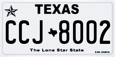 TX license plate CCJ8002