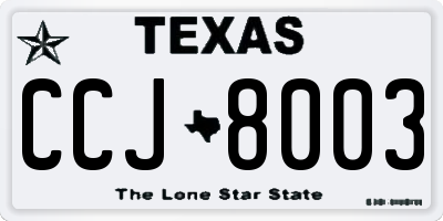 TX license plate CCJ8003