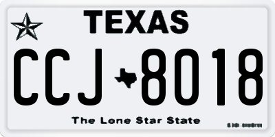 TX license plate CCJ8018