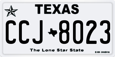TX license plate CCJ8023