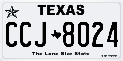 TX license plate CCJ8024