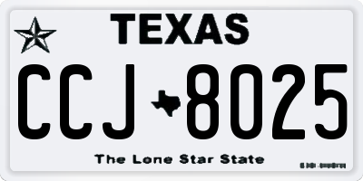 TX license plate CCJ8025