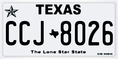 TX license plate CCJ8026