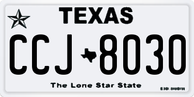 TX license plate CCJ8030