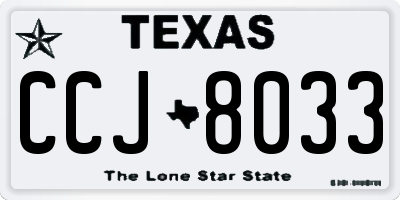TX license plate CCJ8033