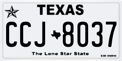 TX license plate CCJ8037