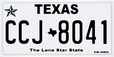 TX license plate CCJ8041
