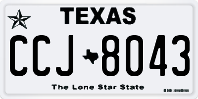 TX license plate CCJ8043