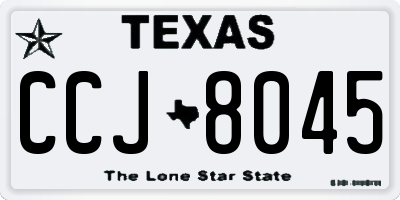 TX license plate CCJ8045