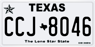 TX license plate CCJ8046