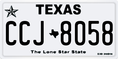 TX license plate CCJ8058
