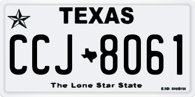 TX license plate CCJ8061