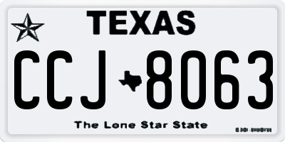 TX license plate CCJ8063