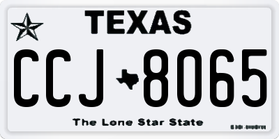 TX license plate CCJ8065