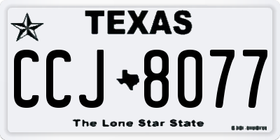 TX license plate CCJ8077