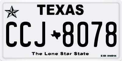 TX license plate CCJ8078