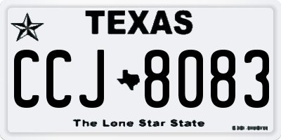 TX license plate CCJ8083