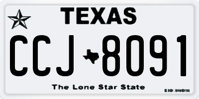 TX license plate CCJ8091