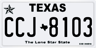 TX license plate CCJ8103