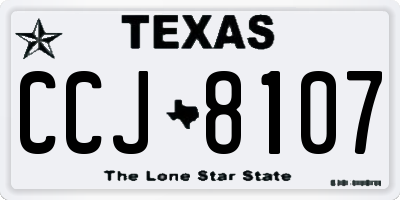TX license plate CCJ8107